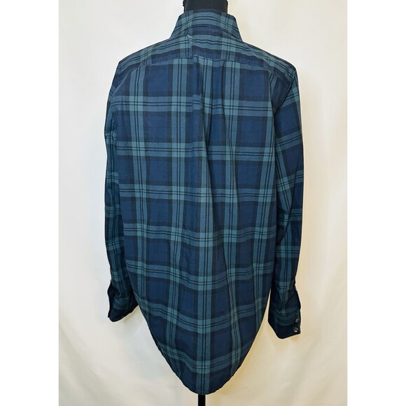 J. Crew Blue Green‎ Plaid Long Sleeve Shirt Beaded Pockets Women's SIZE 12 - Picture 3 of 11